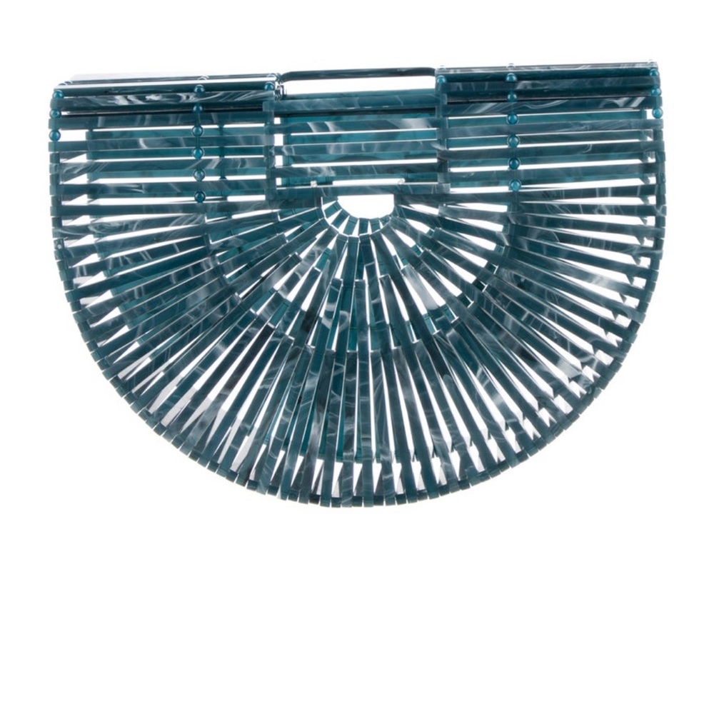 Cult Gaia acrylic arc handle bag- blue